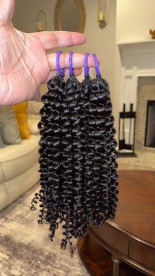 Britt Unique Burmese Curly Feather Crochet Hair.