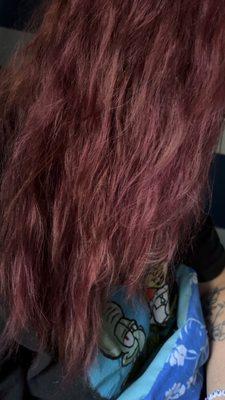 This picture is the result of what they recommended to us... Not purple whatsoever...