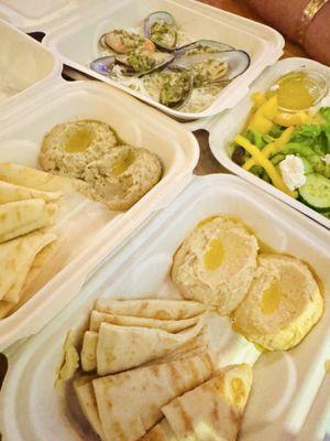 Baba Ghanoush, Hummus, Mussel Ceviche