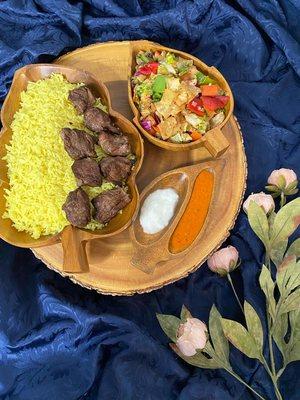 Beef kebab plate