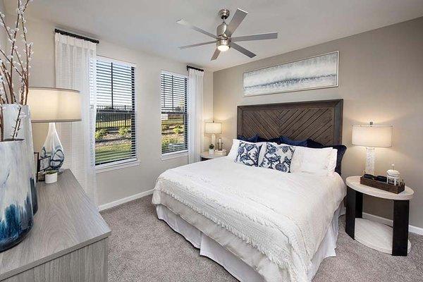 Ceiling Fans and large windows in all bedrooms