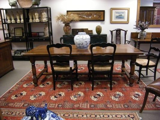Hand made French Cherry Butterfly Leaf Table imported from Provence.. eight foot table extends to ten and a half.