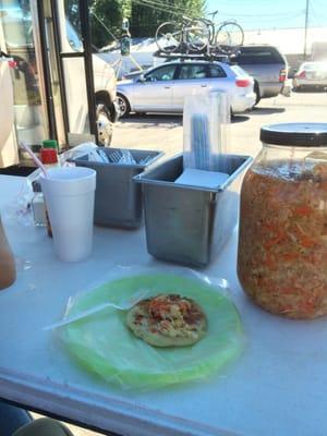 Legit Salvadoran pupusas, Monday's special has them at a dollar ($1 USD) each!