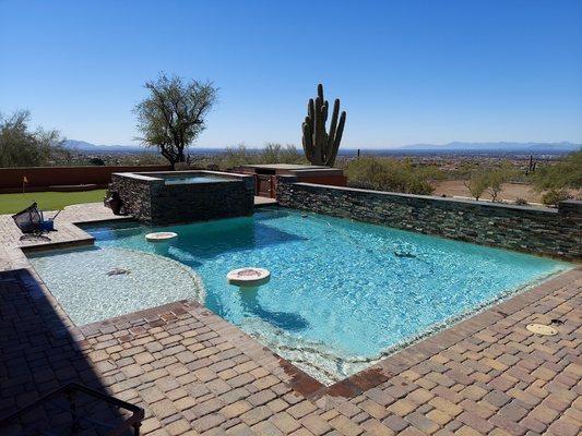 Our swimming pool all clean and ready to swim