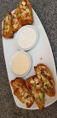 Chicken avocado egg rolls