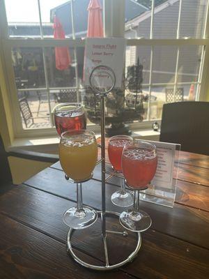 Different flavored Sangrias-Lemon Berry, Watermelon, Mango & Strawberry.