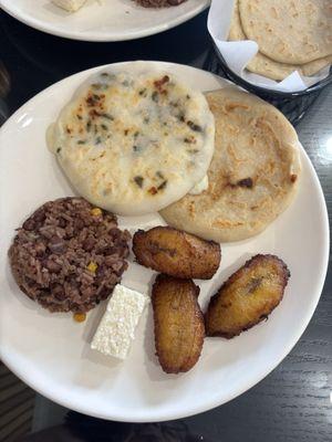 La perlita includes two pupusas of your choice plus all the rest you see .