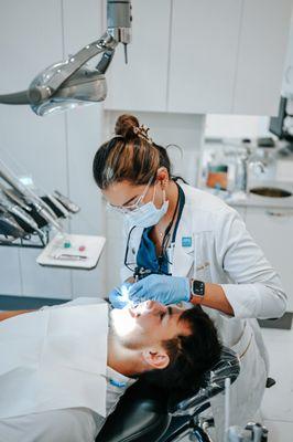 Doctor working with a patient
