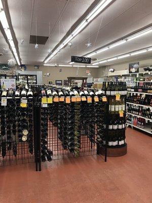 The wine selection is decent