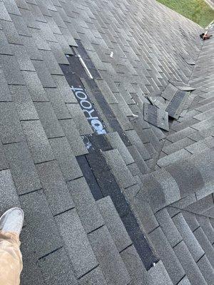 Roof before completion