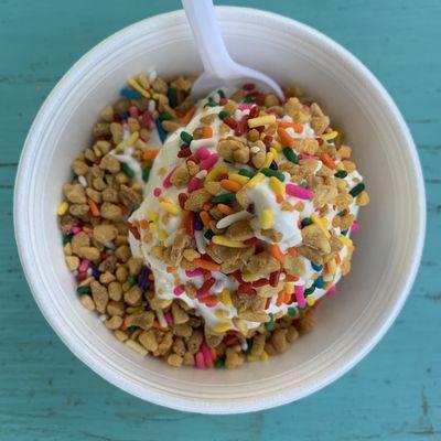 Vanilla soft serve with crunch coat! Yum!