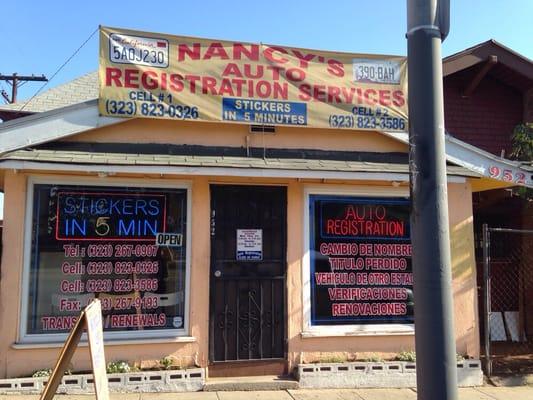 Front of the building.