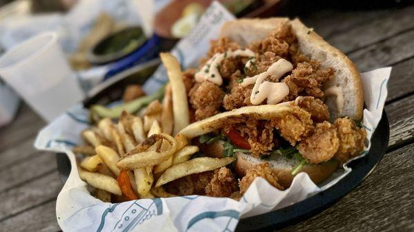 Fried shrimp hoagie