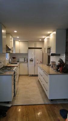 VMA put in recessed lighting even without attic access, moved and installed new outlets, new wiring for chimney hood, etc