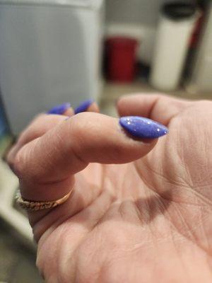 All my nails are like this too thick and not going to the end of nail beds waste of money and my time