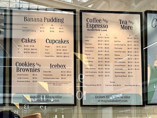 Menu sign board (Aug 2025) - zoom in for details and prices