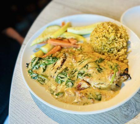 Tuscan Chicken w/ Rice & Veggies