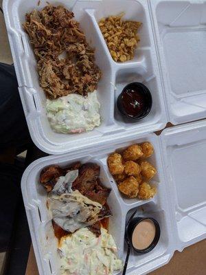 Pulled pork and brisket