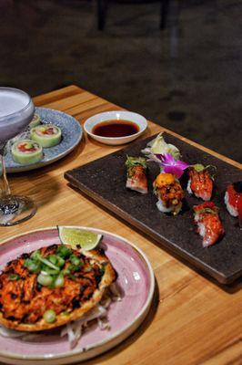 Hotate - Hokkaiyaki, naruto, tuna sampler