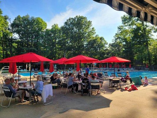 relaxing at the pool