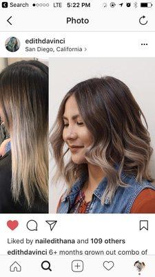 My current hair - still wanted a touch of lightness but also wanted to start growing out my natural hair for my wedding next April!