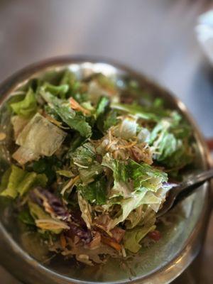 Side salad with garlic basil vinegarette