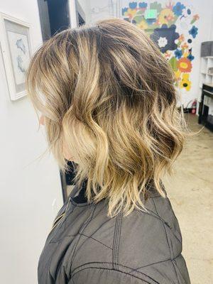 Amazing Root color + highlight & cut by Erin