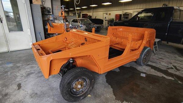 Body work and repaint original color on a Classic VW Thing