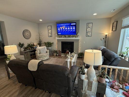 Living room after allergen cleaning and upholstery cleaning