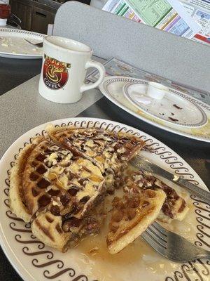 Waffle and coffee