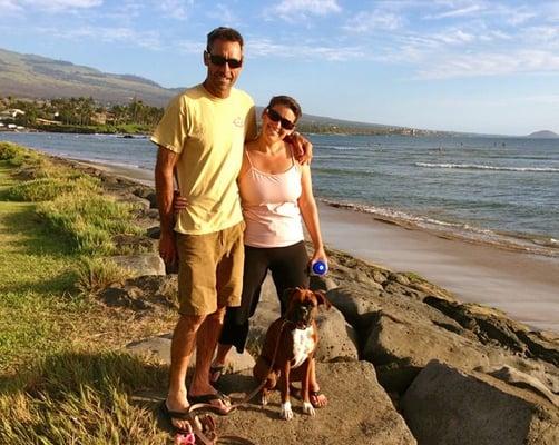 Happy dog happy family.