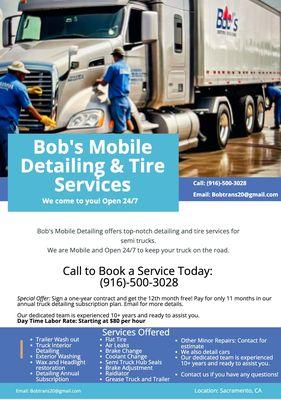 Bob's Mobile Detailing and Tire Services