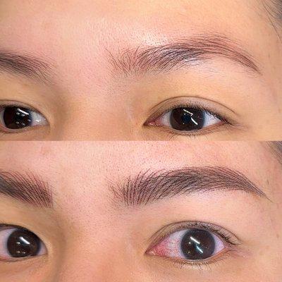 Covered the old red tattoo with Nano hairstrokes.