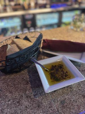Olive oil dip and house fresh baked bread