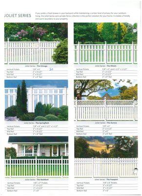 All types of vinyl fence styles