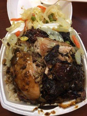 Small Jerk Chicken with Rice & Peas $6