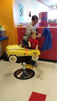 My lil guy enjoying the car chair lol.