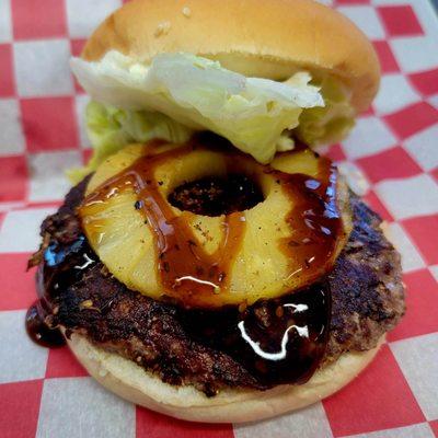 Pineapple Teriyaki Burger with Lettuce & Mayo