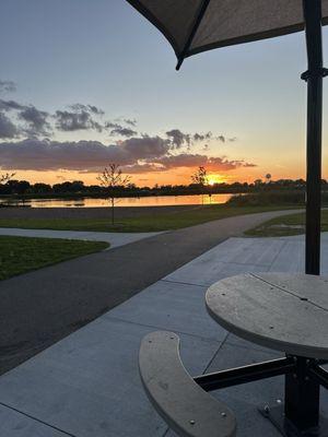 The lake is beautiful! There is a beach but it gets covered in goose poop