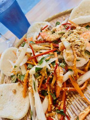 Lotus stem salad with shrimp