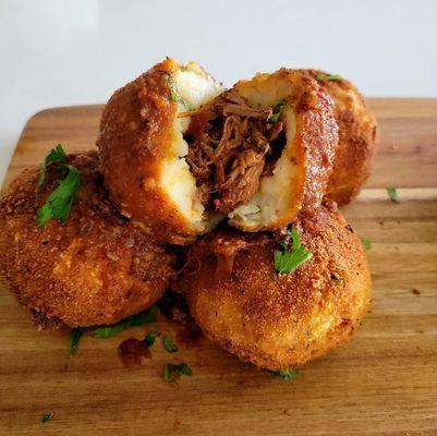 Birria stuffed potato balls