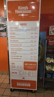 Menu as of 10/28/25