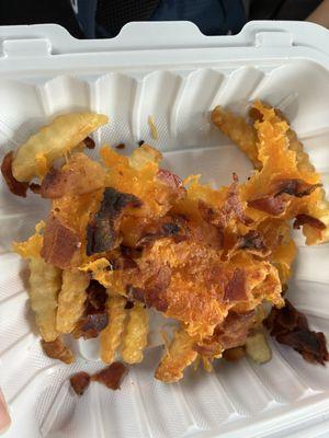 Overly cooked loaded fries