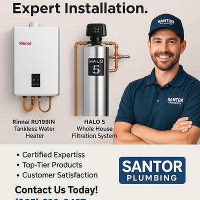 Proud to provide professional plumbing solutions including water heater repairs and installations, tankless systems, water purification and