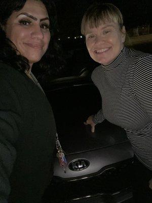 Marcella and I in front of my new Kia Sportage Frenchy French Fleet Brokers got me!!!