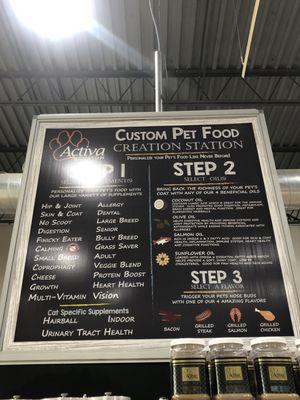 Custom pet food