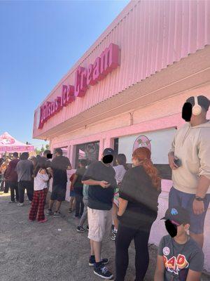 Grand Opening Day FREE ice cream for a YEAR! A few hundred people in line.