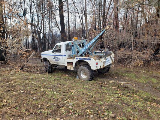 Pope Valley Tow backwoods recovery vehicle.