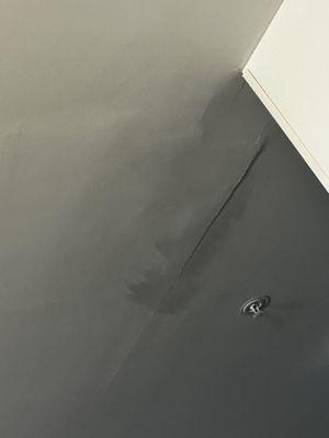 Ceiling leaking in room.