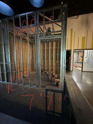 Framing new office for TI project